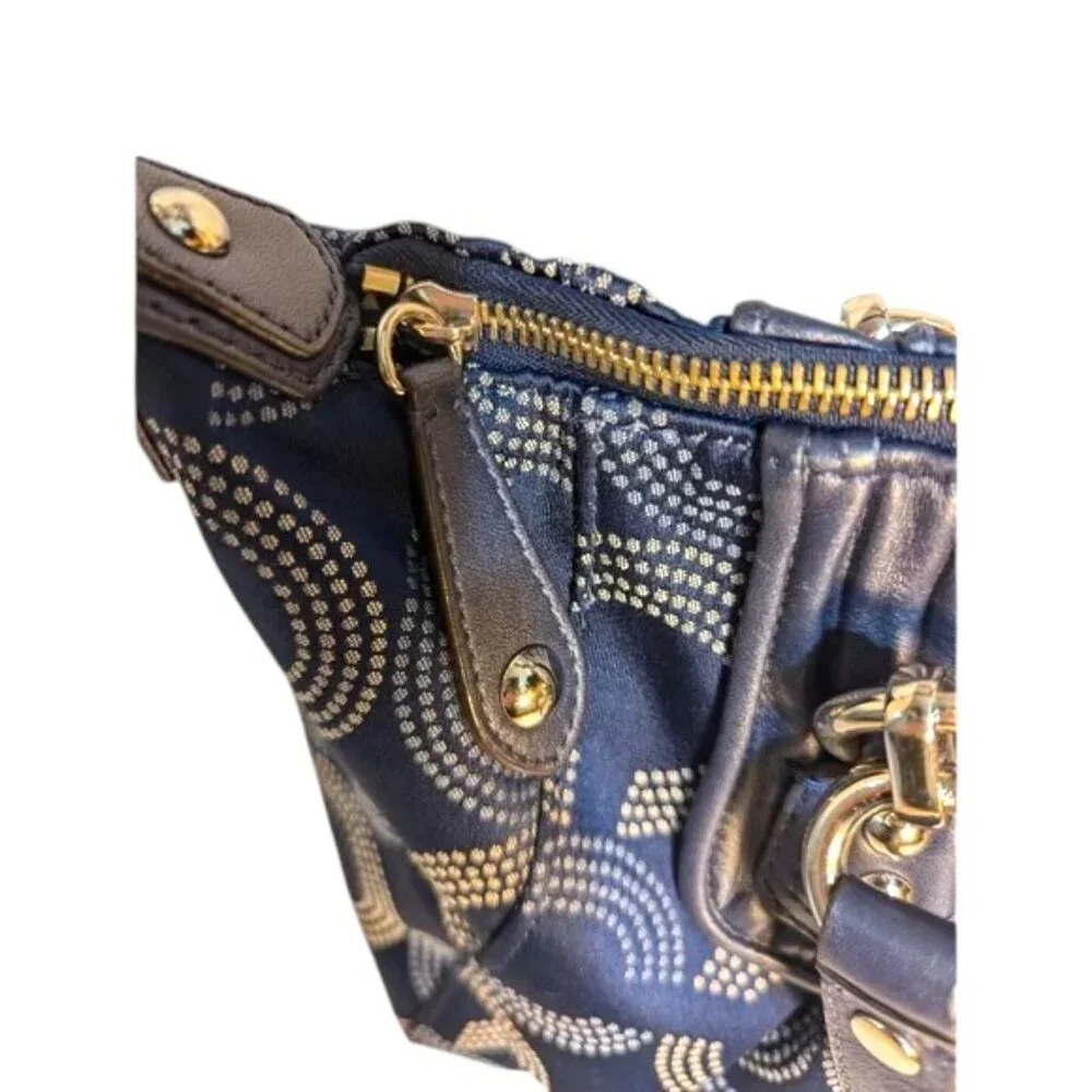 COACH Ashley Dotted Op Art Signature Satchel EUC
